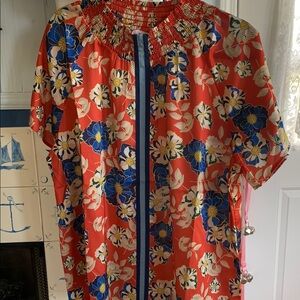 THML Red and Blue Floral blouse